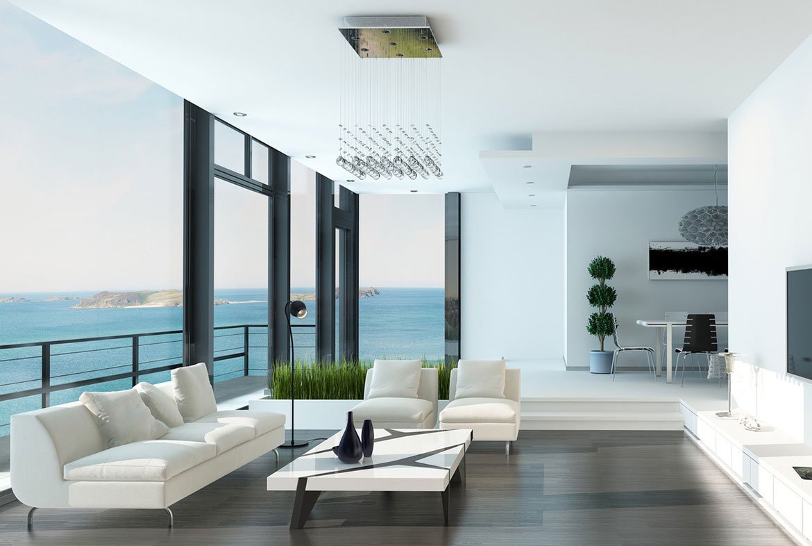 Luxury apartment bay view